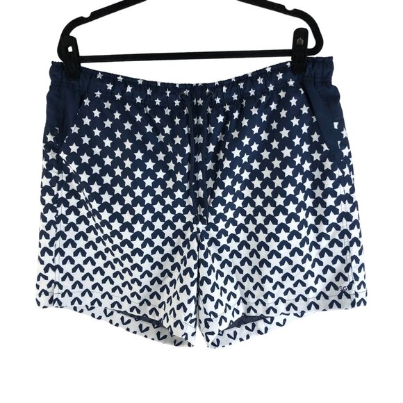 DSG Mens 6" Rec Shorts Relaxed Fit Star Print Blue White XL - Picture 1 of 4